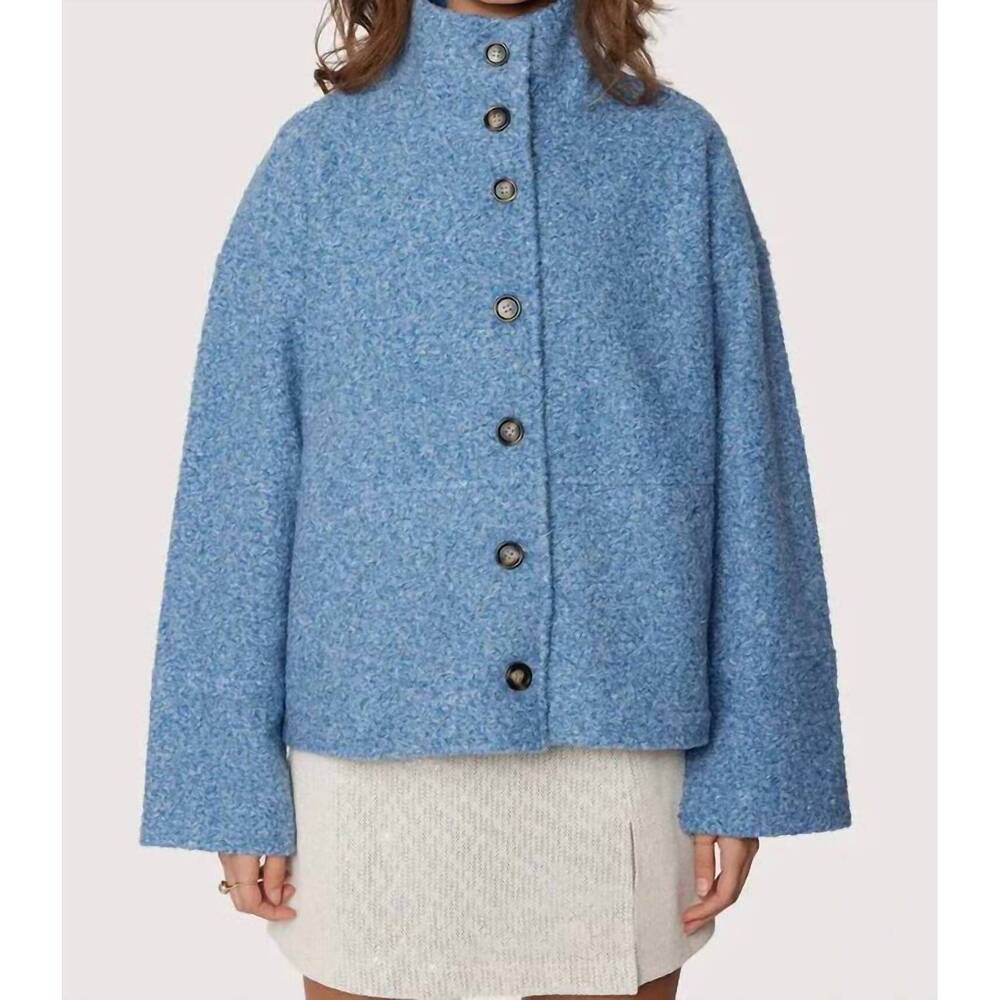 NEW LOST + WANDER sherpa button jacket in ice blue